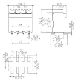 Клемма печатной платы LSF-SMD 3.50/03/180 SN BK RL PRT