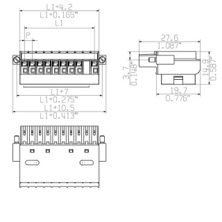 Штекерный соединитель печат BL-I/O 3.50/10F CJC AU BK BX