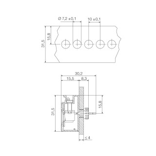 Проходная клемма VWGK 6 BK BX