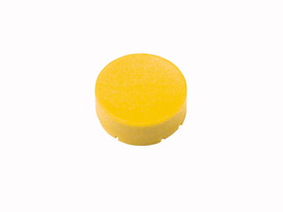 Кнопочный шильдик , выступающий желтый , пустой