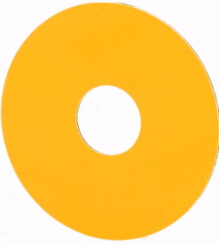 Знак, аварийная остановка , желтый, D = 90 мм , пустой
