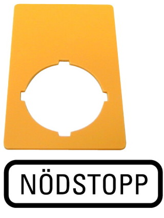 Знак, аварийная остановка , желтый, ГхШ = 50x33mm , NÖDSTOPP