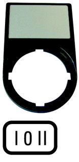 Шильдик "I-0-II" с держателем 30х50, цвет черный