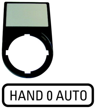 Шильдик "HAND-0-AUTO" с держателем 30х50, цвет черный