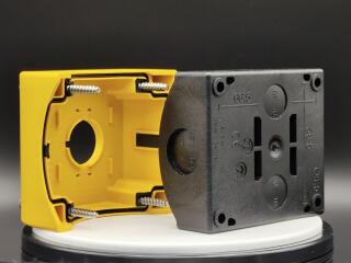 Корпус для поверхостного монтажа, для аварийной кнопки, цвет желтый