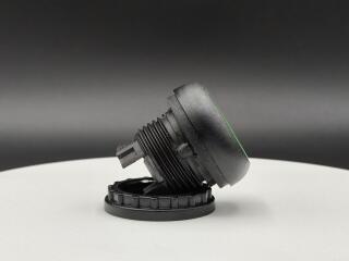 Головка кнопки без фиксации, цвет зеленый, черное лицевое кольцо