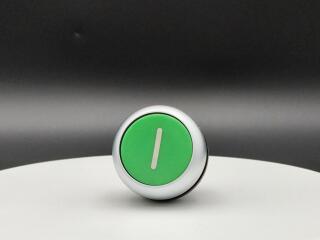 Головка кнопки без фиксации, цвет зеленый с обозначение I