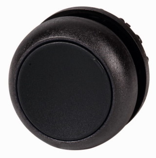 Головка кнопки с фиксацией, цвет черный, черное лицевое кольцо