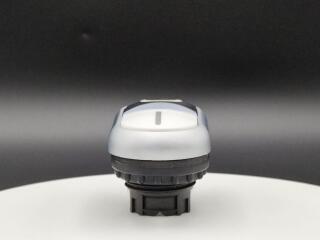 Двойная кнопка с сигнальной лампой с обозначением I O, цвет белый/черный