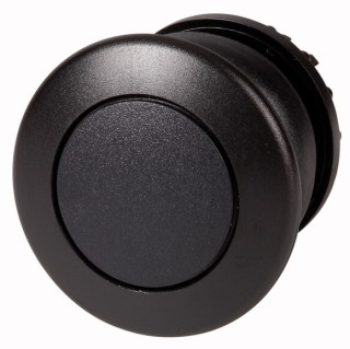 Головка кнопки грибовидная, с фиксацией, цвет черный, черное лицевое кольцо