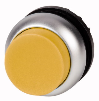 Головка кнопки выступающая с фиксацией, с подсветкой, цвет желтый