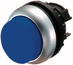 Головка кнопки выступающая с фиксацией, с подсветкой, цвет синий