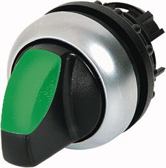 M22-WLK-G Переключатель с поворотной ручкой 2-х позиционный 40⁰, без фиксации, цвет зеленыйс подсветкой