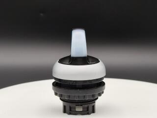 Переключатель с поворотной ручкой 2-х позиционный 60⁰, c фиксацией, цвет белый с подсветкой