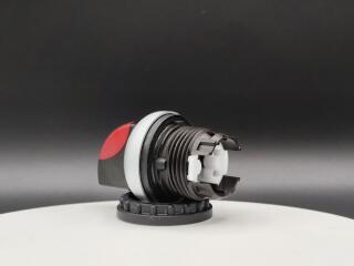 Переключатель с поворотной ручкой 2-х позиционный 60⁰, c фиксацией, цвет красный с подсветкой