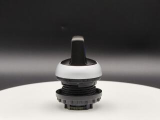 Переключатель с поворотной ручкой 2-х позиционный 60⁰, c фиксацией, цвет синий с подсветкой