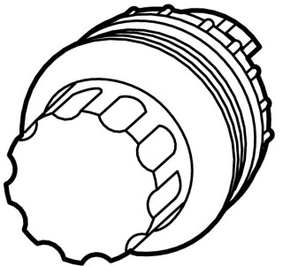 Управляющая головка переключателя без фиксации, черное лицевое кольцо