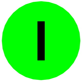 Головка кнопки с подсветкой, без фиксации ,цвет зеленый с обозначением I