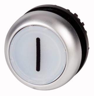 Головка кнопки с подсветкой, без фиксации ,цвет белый с обозначением I