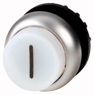 Головка кнопки с подсветкой, выступающие, без фиксации, цвет белый