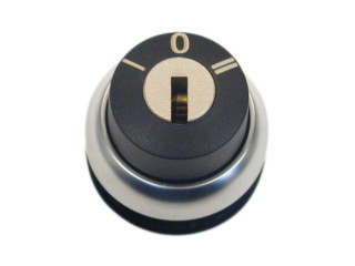 Переключатель с ключом, 2х позиционны, с фиксацией, черное лицевое кольцо