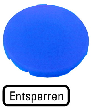 Кнопочный шильдик, плоский синий , разблокировка