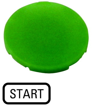 Кнопочный шильдик , плоский зеленый, START