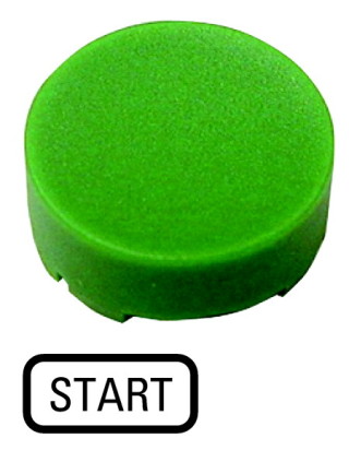 Кнопочный шильдик, выступающий зеленый START