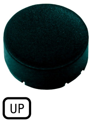 Кнопочный шильдик , выступающий черный , UP