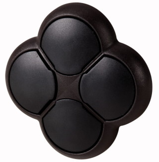 4-х позиционная кнопка, черная, черное лицевое кольцо