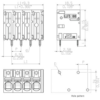 Клемма печатной платы LLFS 7.50/11/180V 5.0SN BK BX