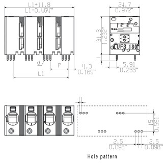 Клемма печатной платы LUFS 15.00/03/180V 5.0SN BK BX