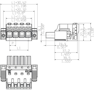 Штекерный соединитель печат BUF 10.16IT/02/180SF AG BK BX