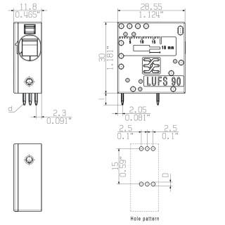 Клемма печатной платы LUFS 10.00/01/90 5.0SN BK BX