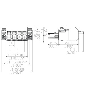 Штекерный соединитель печат BVFL 7.62HP/02/180F SN BK BX