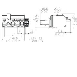 Штекерный соединитель печат BVFL 7.62HP/03/180MF3 BCF/04R SN BK BX