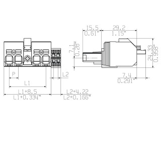 Штекерный соединитель печат BVFL 7.62HP/03/180MSF3 BCF/04R SN BK BX