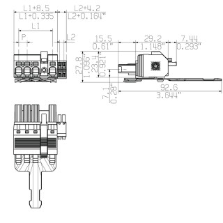 Штекерный соединитель печат BVFL 7.62HP/03/180MF2 BCF/06R SNBKBX SO