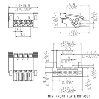 Штекерный соединитель печат BLF 5.00HC/04/180LR SN OR BX PRT
