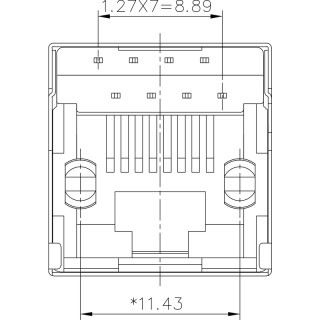 Штекерный соединитель печат RJ45C6 R1V 3.2N4N TY