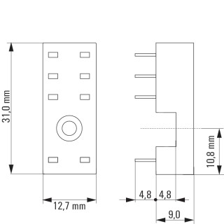 Релейный цоколь SRC 2CO PCB