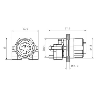 Матрица USB IE-M12-PCBCE-PANEL