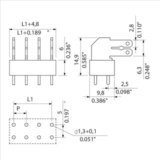 Клемма печатной платы PCF 5.00/04/90 3.5SN OR BX