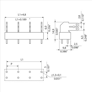 Клемма печатной платы PCF 10.00/04/90 3.5SN OR BX