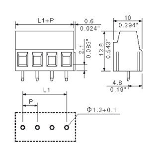 Клемма печатной платы LM 5.00/04/90 3.5SN BK BX