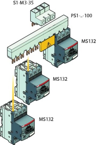 Автоматич.выключ. MS132-0.25K 100 кА с втычными клеммами с регулир. тепловой защитой 0.16A-0.25А