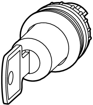 Переключатель с ключом, 2 позиции, конфигурируемый, черное лицевое кольцо