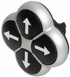 Четырхпозиционная кнопка со стрелками, без фиксации, цвет черный