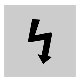 Шильдик , прозрачный, символ электрического напряжения