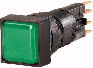 Световой индикатор , плоский , цвет зеленый,  Лампа накаливания, 24 В